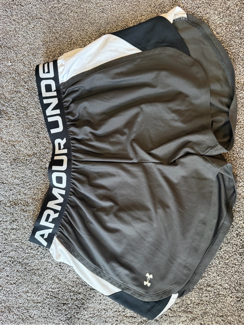 Under Armour Men's Charcoal and White Athletic Shorts